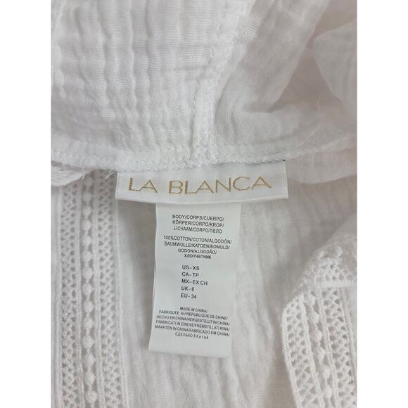 La Blanca Seaside Hoodie Kangaroo Pocket & Crochet Edging Detail Cover-Up XS - Picture 8 of 9